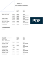 Price List: Non-Motorized Activities