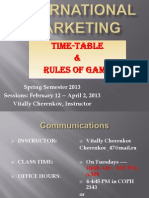 International Marketing - Time-Table