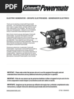 Coleman Powermate Generator Manual PM0435001