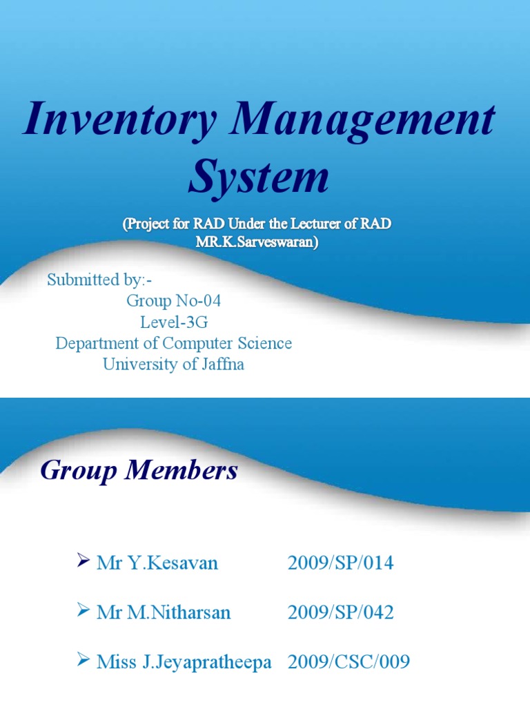 Inventory Management System Overview | PDF | Inventory | Graphical User ...