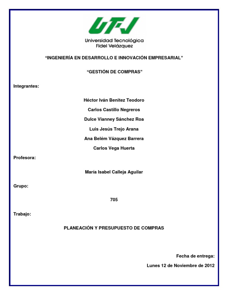 Planeación y Presupuesto de Compras | PDF | Presupuesto | Planificación