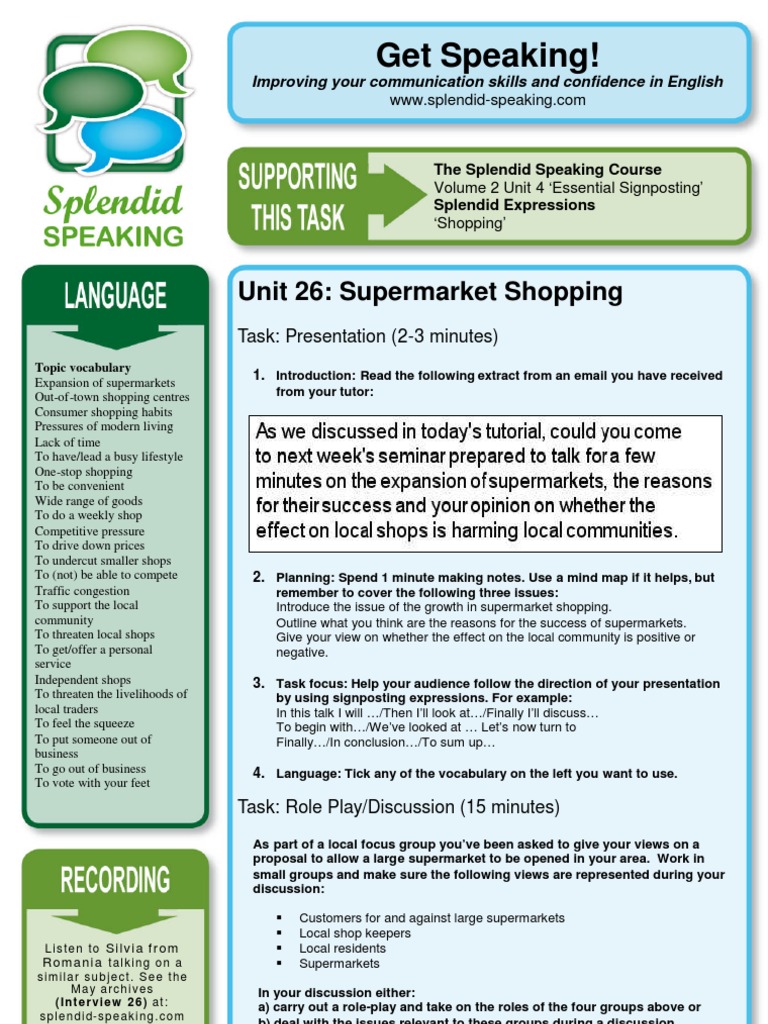 Supermarket Shopping Discussion Guide | PDF