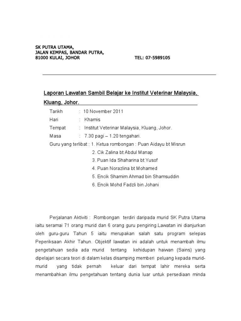 Laporan Rombongan | PDF