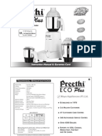 Preethi ECO PLUS Mixie Manual