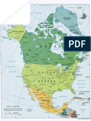 خريطة أمريكا الشمالية السياسية