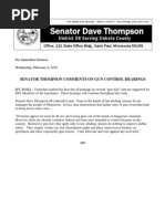 Download SENATOR THOMPSON COMMENTS ON GUN CONTROL HEARINGS by Dave Thompson SN124213725 doc pdf