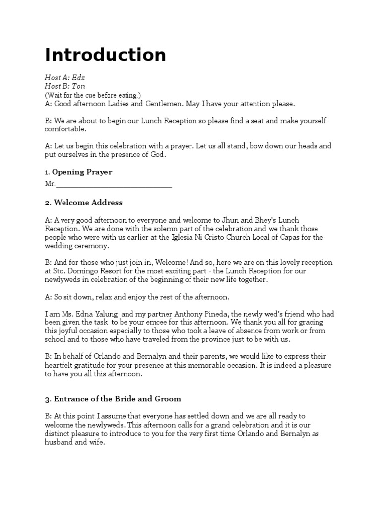 Script Wedding Wedding Bride