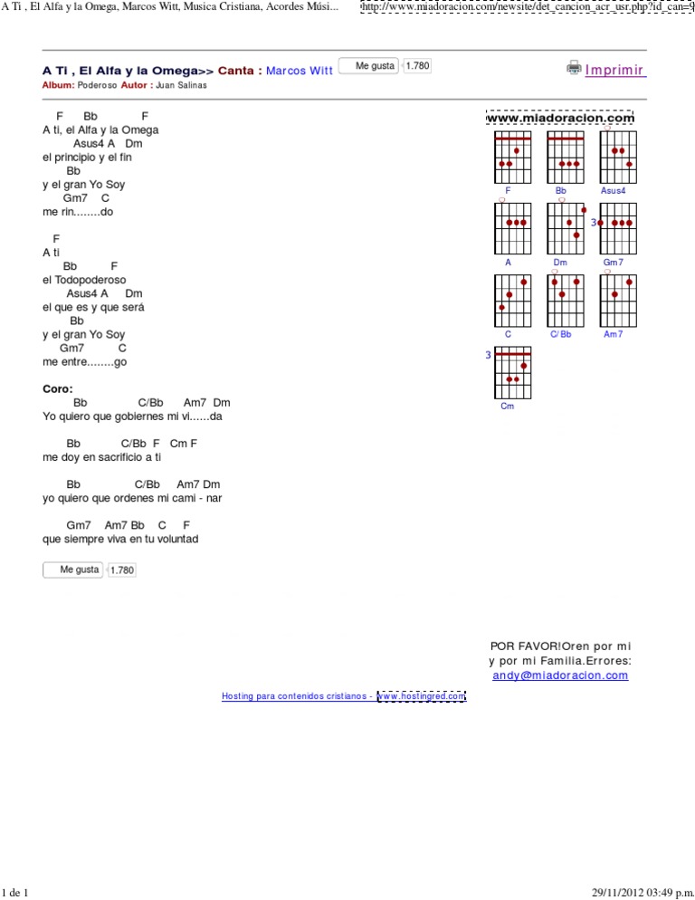 A Ti El Alfa Y La Omega Marcos Witt Musica Cristiana Acordes Musica Cristiana Canciones Cristianas Tonos Cristianos Alabanza Y Adoracion Cristianos Salmistas Cristianos Estudiar Musica Marcos Witt Jesus Adrian Romero