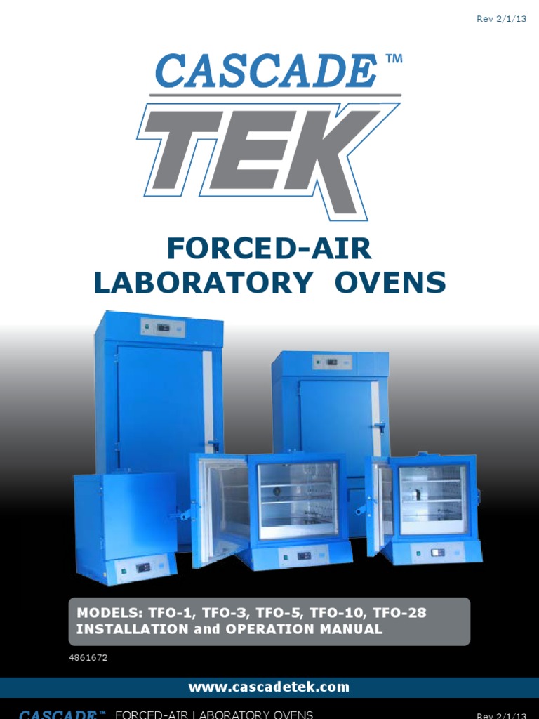 CascadeTEK Laboratory ForcedAir Oven Manual PDF Cargo Hvac