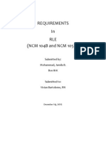 Requirements in RLE (NCM 104B and NCM 105 B) : Submitted By: Mohammad, Jamila B. BSN III-K