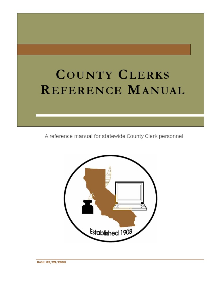County Clerk Reference Manual | PDF | Surety Bond | Limited Liability ...