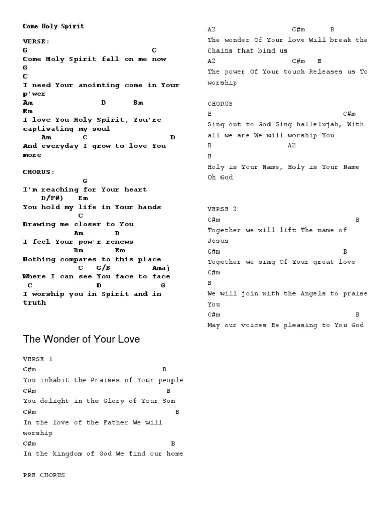 Come Holy Spirit Pdf
