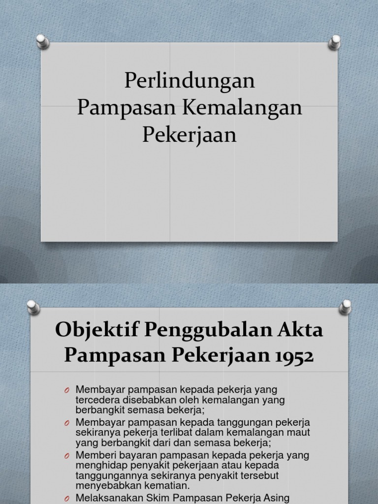 Perlindungan Pampasan Kemalangan Pekerjaan Pdf