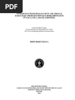 Analisis Dan Pengendalian Mutu Air Sebagai Bahan Baku Produksi Minuman Berkarbonasi Di PT Coca-Cola Amatil Indonesia