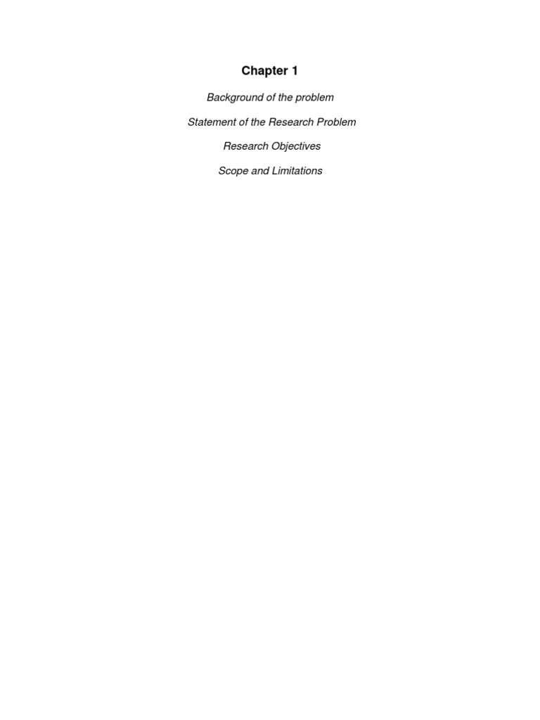 Background of The Problem Statement of The Research Problem Research ...
