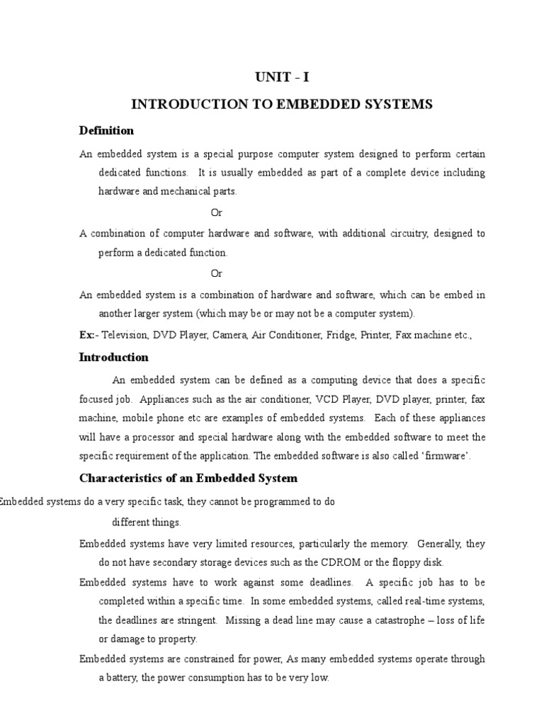 Embedded Systems Notes | PDF | Embedded System | Sampling (Signal ...