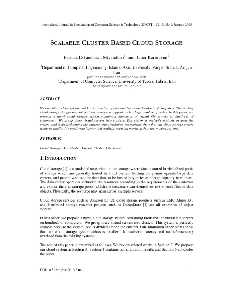 Scalable Cluster-Based Cloud Storage System | PDF | Cloud Computing ...