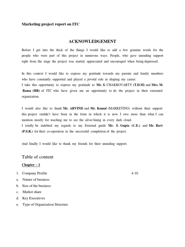 MBA Marketing Project Report On ITC PDF Retail Sales