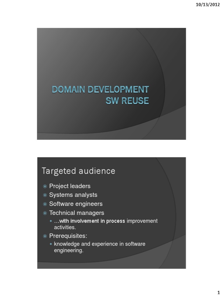 Systematic Software Reuse Strategies | PDF | Component Based Software ...