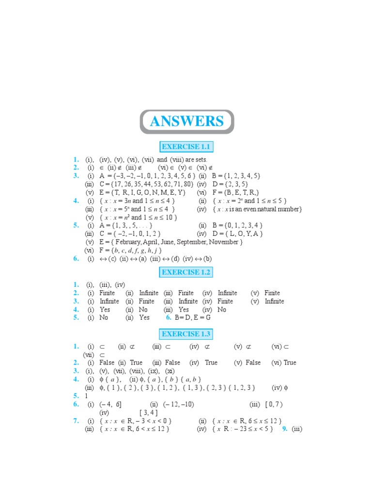 Class11 Mathematics NCERT Textbook | PDF