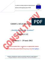 Ghidul Solicitantului Pentru Masura 112 - Versiunea Consultativa Mai 2012