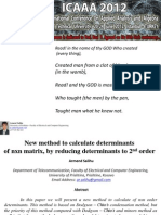 New Method To Calculate Determinants of N X N (N Geq 3) Matrix, by Reducing Determinants To 2nd Order