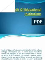 Audit of Educational Institutions