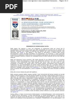 Benzodiazepine Sospenzione Graduale