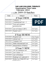 Dr.Ambedkar Law College February 2013 Exam Time Table