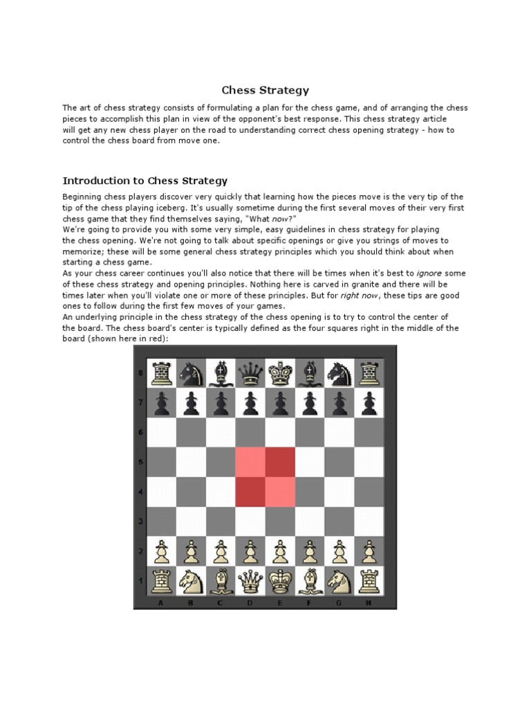 Introduction To Chess Strategy | PDF | Chess Strategy | Chess Openings