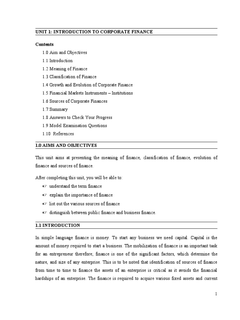 Corporate Finance Overview and Objectives | PDF | Financial Markets ...