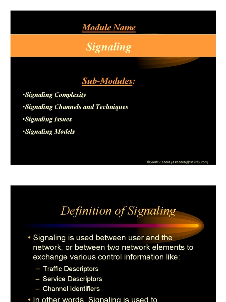 Signaling: Module Name | PDF | Computers | Technology & Engineering