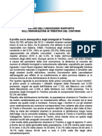 Nota stampa presentazione rapporto annuale sull'immigrazione in Trentino 2012
