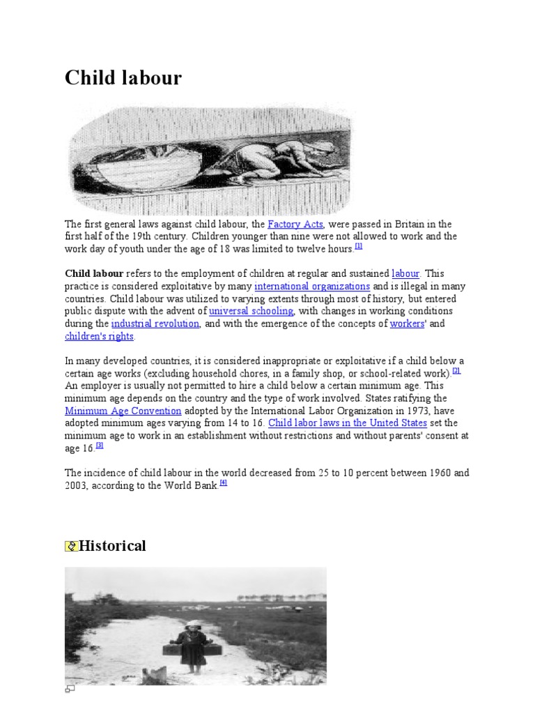 Child Labour: Historical | PDF | Child Labour | Trade Union