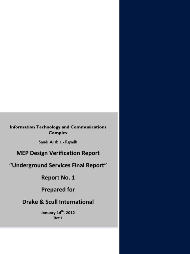 MEP Design Verification Report for ITCC | PDF | Electrical Conductor ...