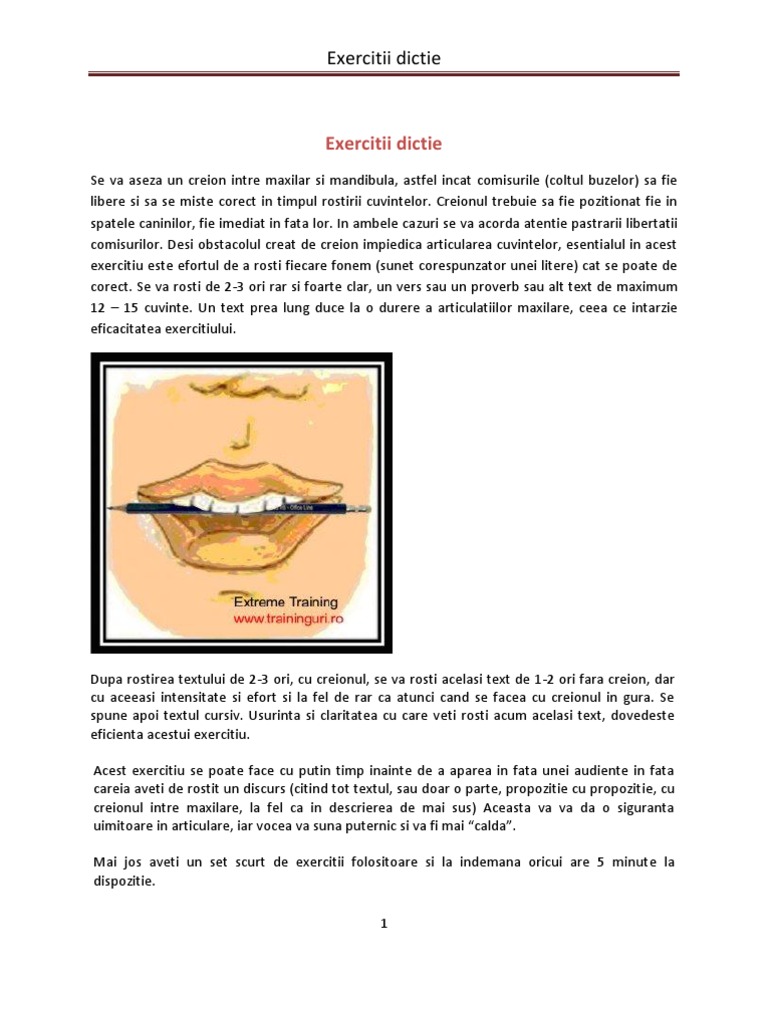 Exercitii Dictie