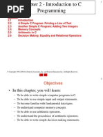 Chapter 2 - Introduction To C Programming: Outline