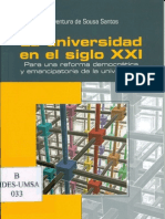 La Universidad en El Siglo XXI. para Una Reforma y Emancipación de La Universidad. Boaventura de Sousa Santos PDF