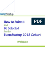 how to submit and be selected for the boomstartup 2013 cohort