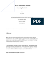 Wireless Transmission of Power - Resonating Planet Earth (Toby Grotz)