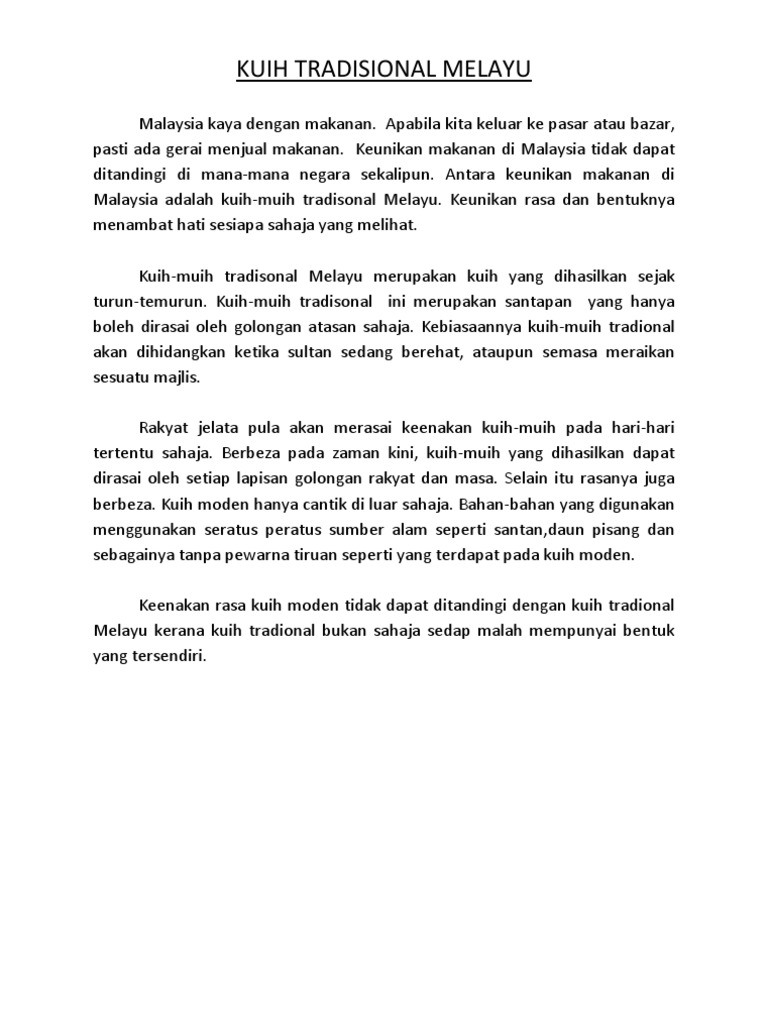 Kuih Tradisional Melayu Pdf