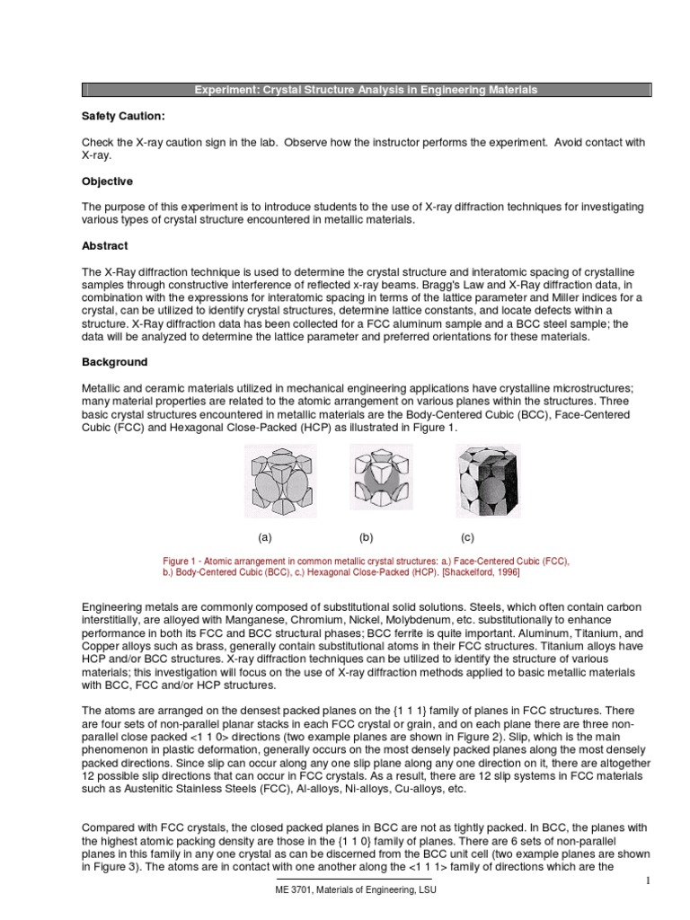 X-Ray Diffraction in Crystal Analysis | PDF | X Ray Crystallography ...