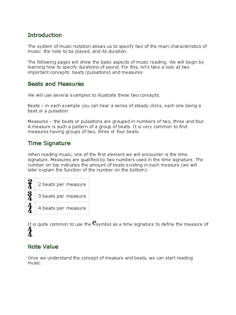2 Beats Per Measure 3 Beats Per Measure 4 Beats Per Measure PDF