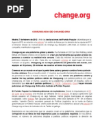 Download ComunicadooficialdeChangeorg by Changeorg Espaa SN124411921 doc pdf