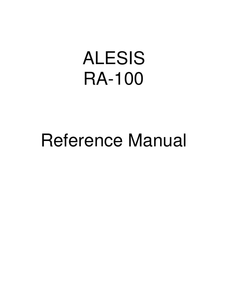 Alesis_RA_100 Reference Manual.pdf | Loudspeaker | Amplifier