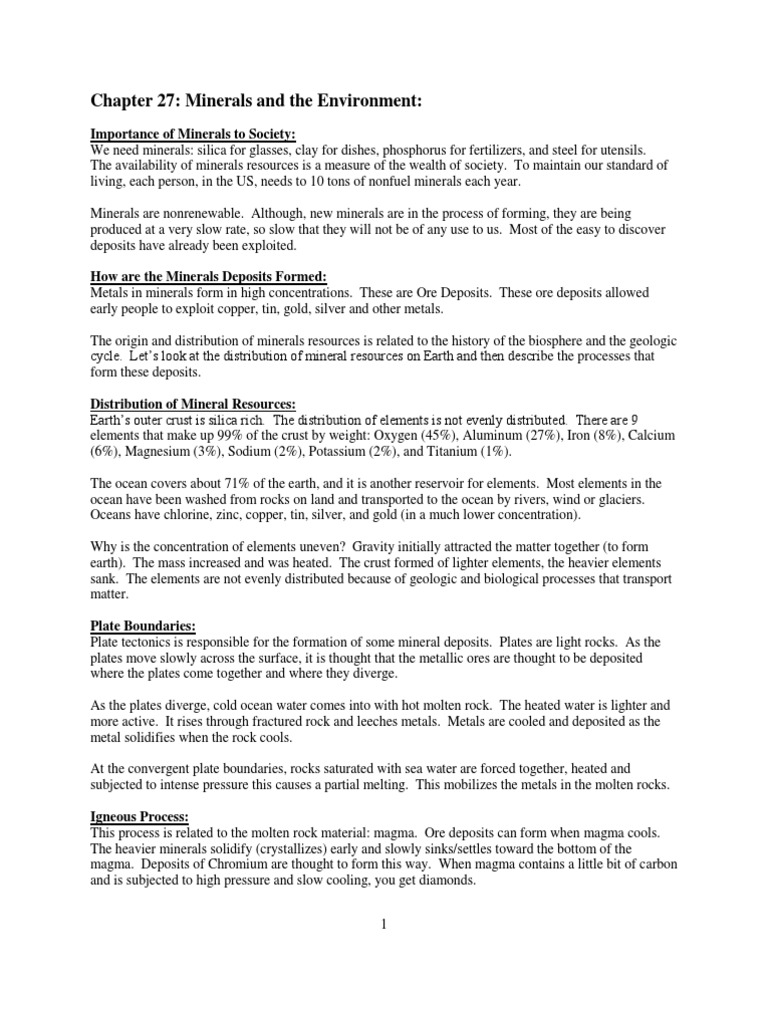 APES Mining Notes | PDF | Rock (Geology) | Mining