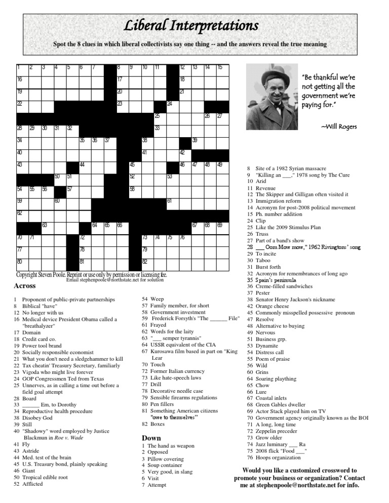 Liberal Interpretations An Opinionated Crossword PDF Public Sphere 