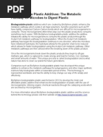 Download BioSphere Biodegradable Plastic Additive and the Metabolic Pathways by BiodegradablePlastic SN124460872 doc pdf
