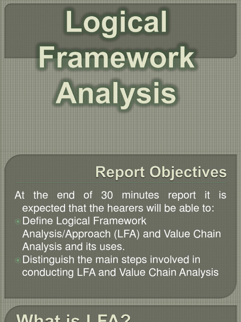 Logical Framework Analysis PDF Strategic Management Evaluation
