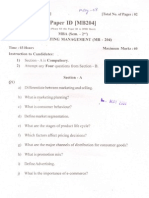 PTU MBA Marketing Management Question Paper
